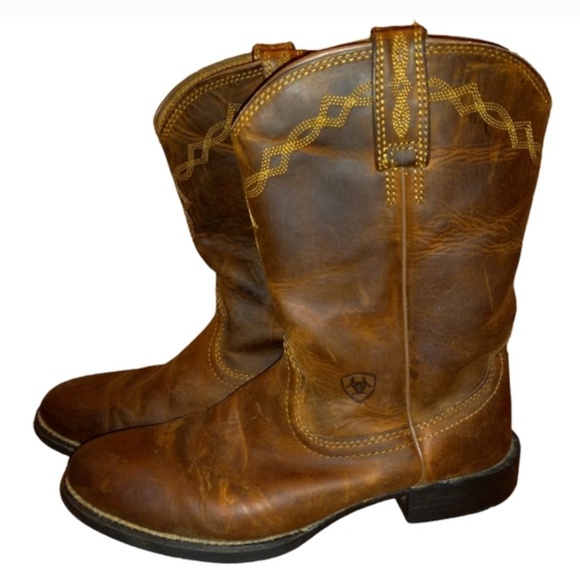 Ariat Heritage Cowboy Boots 8.5B Women Roper Western - Picture 2 of 5